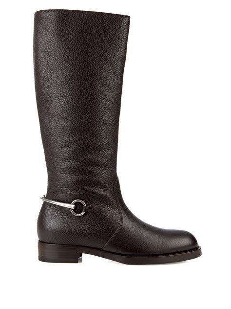 mens auth gucci leather horsebit riding boots|high heel Gucci boots women.